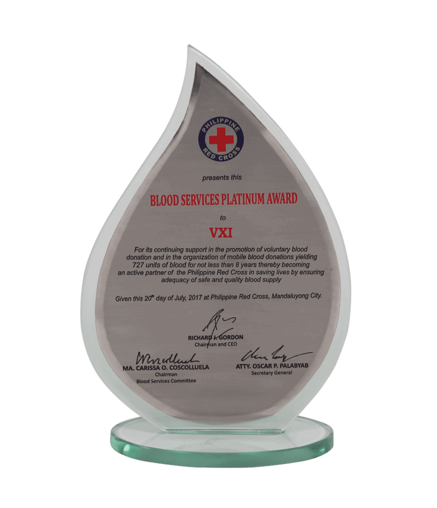 Picture of Red Cross Platinum Award