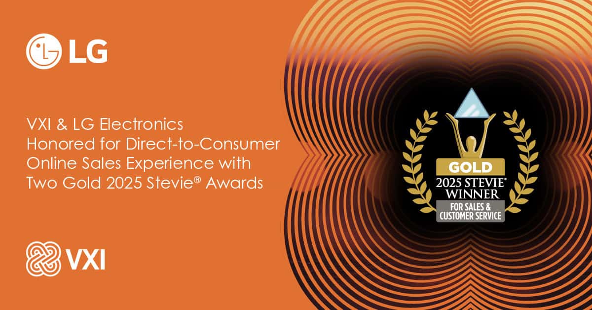 Banner - VXI & LG Electronics Honored for Direct-to-Consumer Online Sales Experience with Two Gold 2025 Stevie® Awards